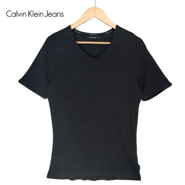 CK CALVIN KLEIN JEANS カルバンクライン ジーンズ Tシャツ カットソー 半袖 綿 ブラック 黒 シャツ