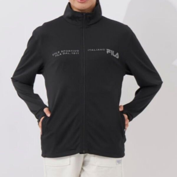 新品 タグ付 5L 大きいサイズ ラッシュガード 無地 FILA フルジップ 水陸両用 接触冷感 UVウェア 紫外線遮蔽 長袖