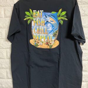 Eat Fish Chill Repeat Fishing 半袖 TシャツL