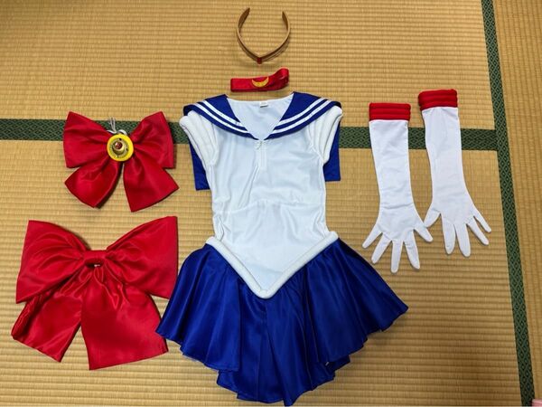 セーラームーン コスプレ 桜の恋 うさぎ リボン 手袋 チョーカー ムーンティアラ