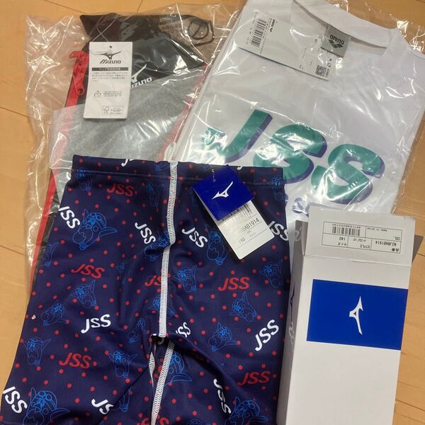 ミズノ JSS 競泳水着 Tシャツ バック 3点セット 140