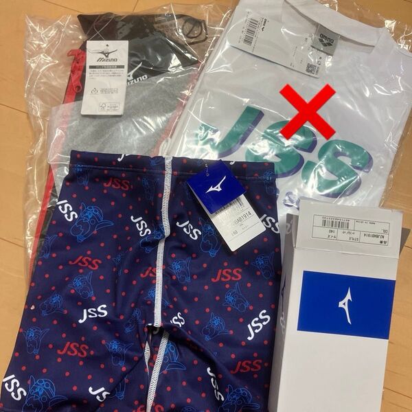 ミズノ JSS 競泳水着 Tシャツ バック 2点セット 140