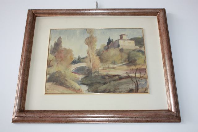 [GALLERIA TORNABUONI] A.LiPPi (CASOLANE) Watercolor painting Good condition, painting, watercolor, Nature, Landscape painting