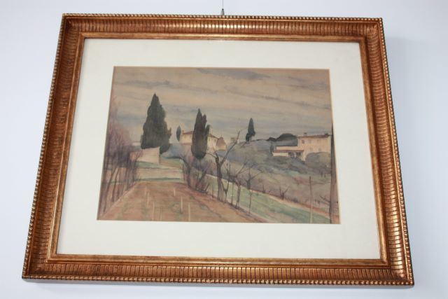[GALLERIA TORNABUONI] A.LiPPi (untitled) watercolor painting in good condition, painting, watercolor, Nature, Landscape painting