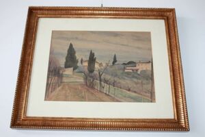 Art hand Auction 【GALLERIA TORNABUONI】A.LiPPi (無題)水彩画 美品, 絵画, 水彩, 自然, 風景画