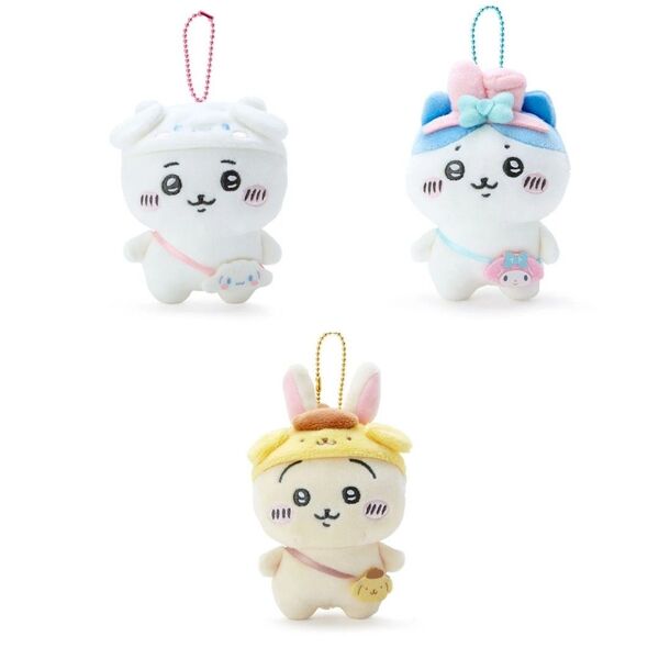 ちいかわ サンリオ マスコット ぬいぐるみ マスコットホルダー うさぎ ハチワレ