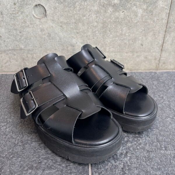 foot the coacher フットザコーチャー グルカ サンダル 7 厚底 ブラック