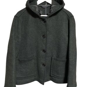 ウール フード付きジャケット グリーン