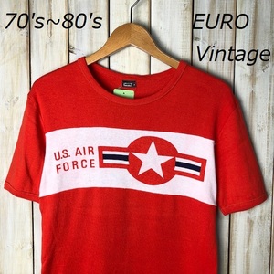 euT●3 EURO古着 70's～ ヴィンテージ Tシャツ 7 USAF USエアフォース ヨーロッパ古着 オールド ユーロ