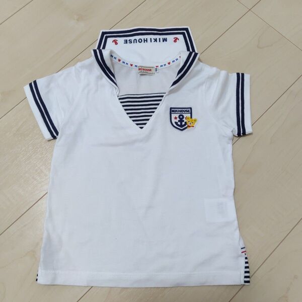 美品ミキハウス プッチー君 セーラー襟 Tシャツ 100