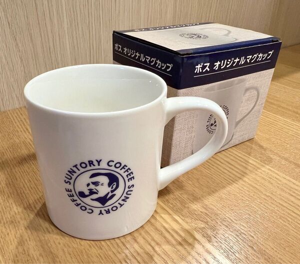 【新品未使用】ボス オリジナルマグカップ サントリーコーヒー 限定 非売品 ノベルティ 景品 磁器 ホワイト シンプル プレゼント