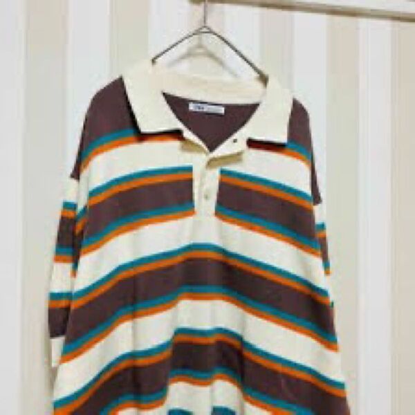 【◎ZARA◎肉厚生地 ボーダー ポロシャツ オーバーサイズ】