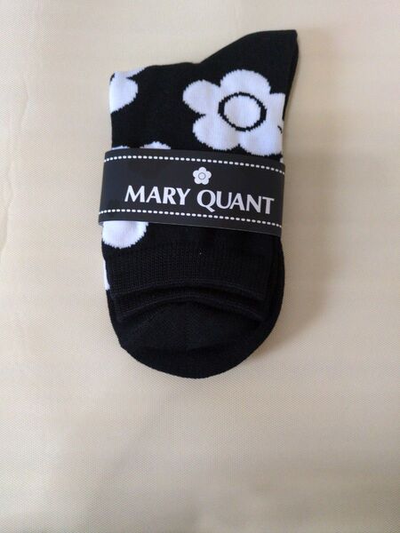 MARY QUANT ソックス デイジー柄 黒 ブラック 新品 未使用