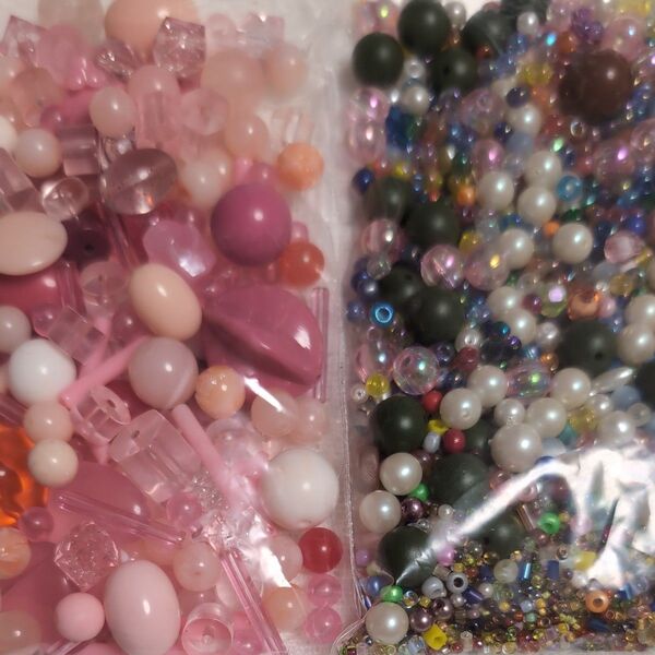 ビーズミックス200g ピンク系 手芸 ハンドメイド アクセサリー