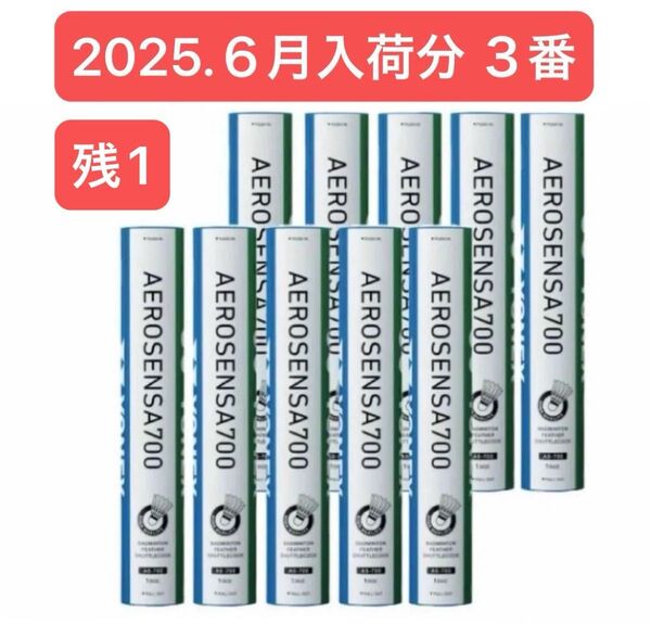 YONEX BADMINTON シャトル AEROSENSA 700 3番 10ダース120球 2025.6月入荷分