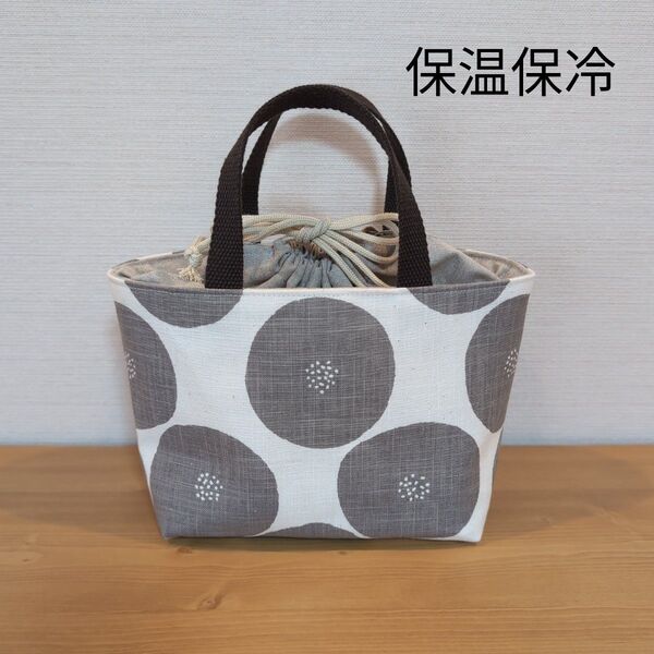 【保温保冷】あんぱん柄 巾着ランチトートバッグ ハンドメイド