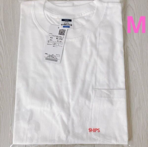 【新品未使用】SHIPS マイクロ SHIPSロゴ ポケット Tシャツ M