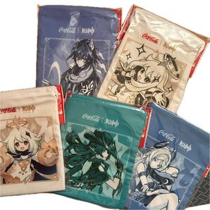 コカコーラ 原神オリジナル巾着ポーチ 5種セット