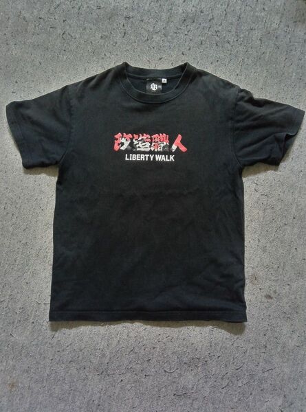リバティーウォーク 半袖Tシャツ アーチロゴ Mサイズ バックプリント付 ブラック LIBERTYWALK Tシャツ 半袖 M
