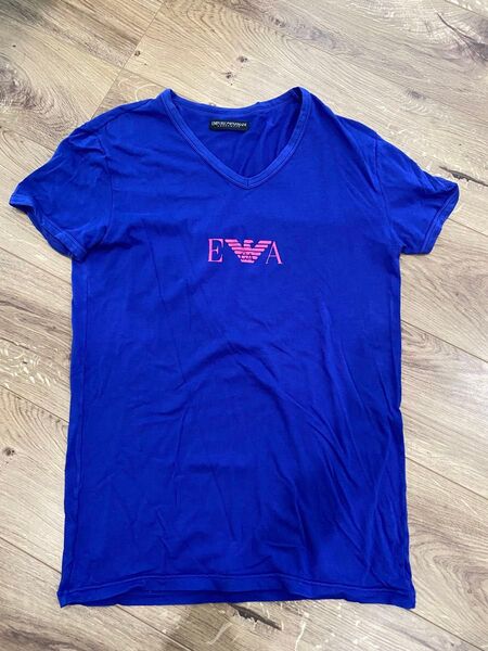 エンポリオアルマーニ Tシャツ Sサイズ 青 イーグルロゴ EMPORIO ARMANI UNDRER WEAR