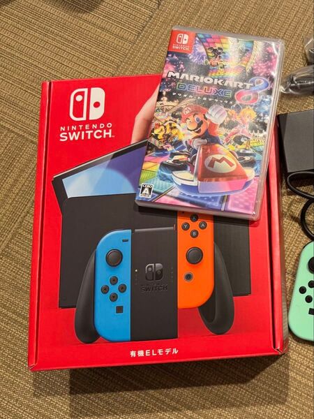 Nintendo Switch 有機ELモデル マリオカート8 デラックス あつまれどうぶつの森 SDカード512GB付き