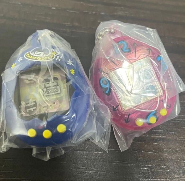 たまごっち シャカシャカチャームコレクション クリアピンク 新種発見!! 紺 まめっち みみっち ガチャ