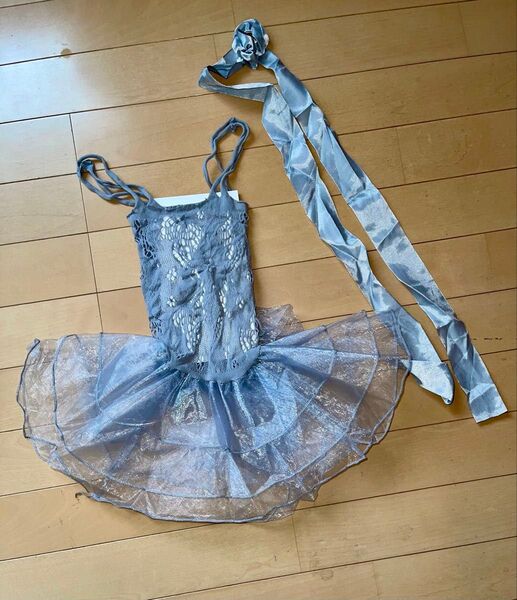 セクシーコスプレバレリーナ風ひらひらワンピース後部リボン付きネックリング付きベビードールナイトウェア ダンス ドレス バレエ