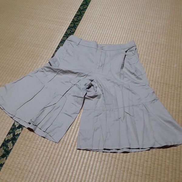 フランシュリッペ FL5 七分丈ワイドフリルパンツ ベージュ 大きいサイズ【中古】
