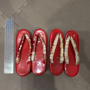 草履 赤 ゴールド セット 着物 正月 お宮参り 普段使い お食い初め 旅館 サイズ記載はないので定規参照ください