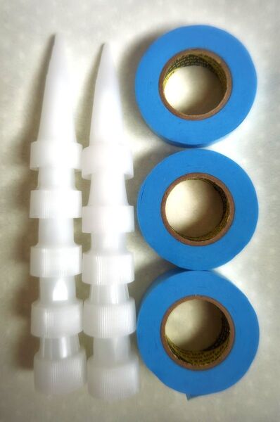 更に最終値下 コーキングノズル10個&マスキングテープ3個セット シリコーンキャップ シリコン