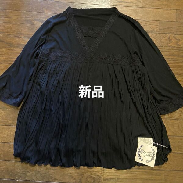 新品 BELLE JEANNE Tブラウス 七分袖 L