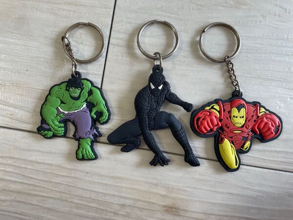 MARVEL キーホルダー 3個セット ハルク スパイダーマン アイアンマン