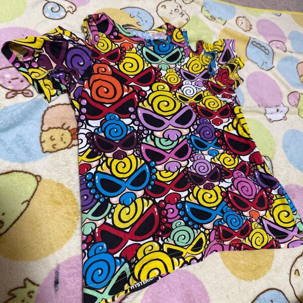 hysteric mini★総柄ミニちゃん肩出しTシャツ 120cm