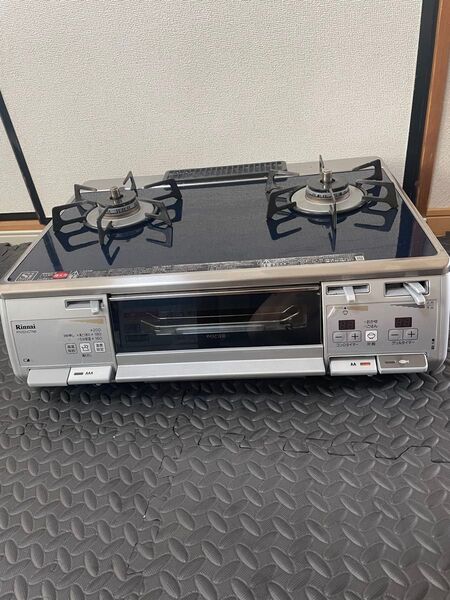リンナイガスコンロ LP用18年製!グリル綺麗RTS62WKR 2本電池付き