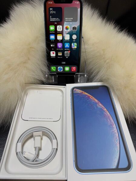 iPhone XR 128GB ブルー 国内版 SIMフリー バッテリー100%
