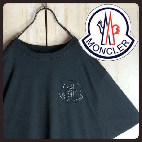 MONCLER モンクレール tシャツ ビック立体ロゴ ラバープレートロゴ付き