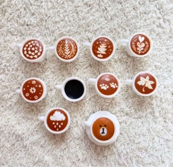11個セット デコパーツ コーヒー カフェ マグカップ ラテアート クラフト ミニチュア 素材 装飾 飾り ぬい撮 ハンドメイド