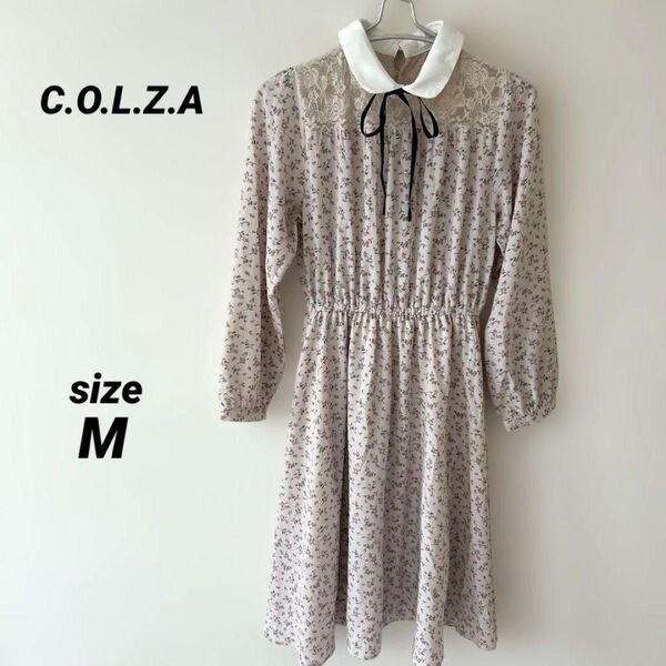 C.O.L.Z.A コルザ ワンピース 花柄 長袖 M ロング シャツワンピース かわいい 総柄