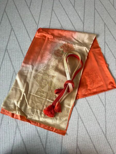 帯揚げ帯締めセット オレンジ系 和装 着物 小物