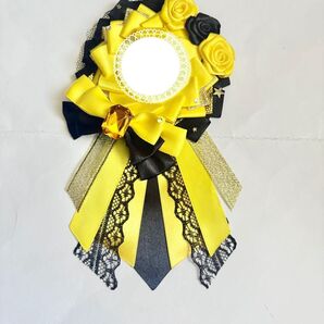 ロゼット ハンドメイド 痛ロゼット 痛バ 黄色×黒 イエロー ブラック