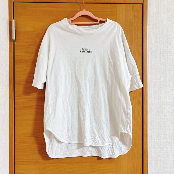 AZUL by moussy ロゴ半袖Tシャツ ホワイト M レディース カットソー