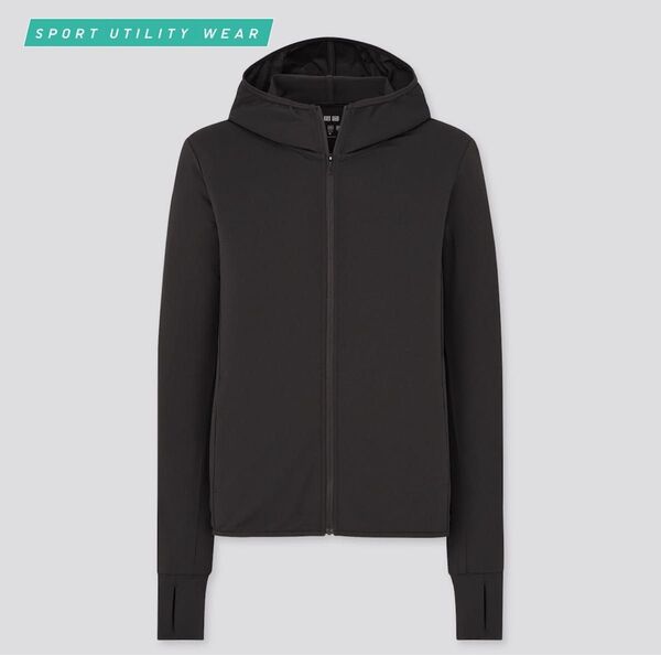UNIQLO エアリズムUVカットメッシュパーカ XS ブラック ユニクロ