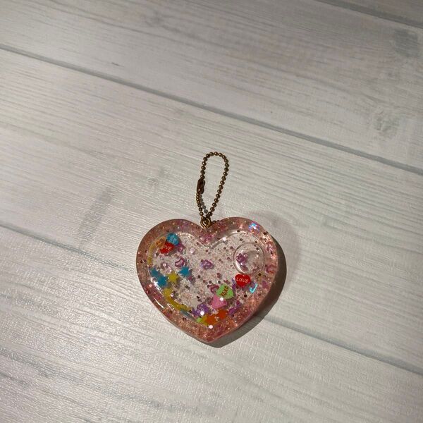 レジン ハンドメイド ハート キーホルダー