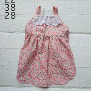 犬服ハンドメイド キャミソールワンピ Flower S
