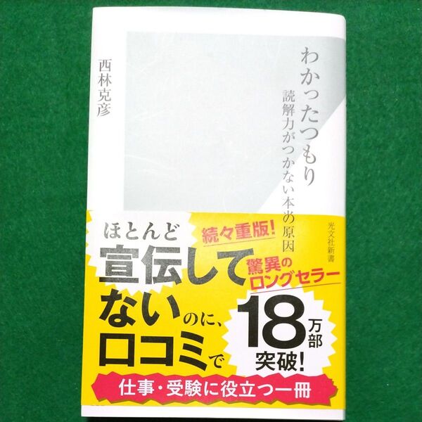 わかったつもり 読解力がつかない本当の原因 (光文社新書 222) 西林克彦/著 帯有り 新書