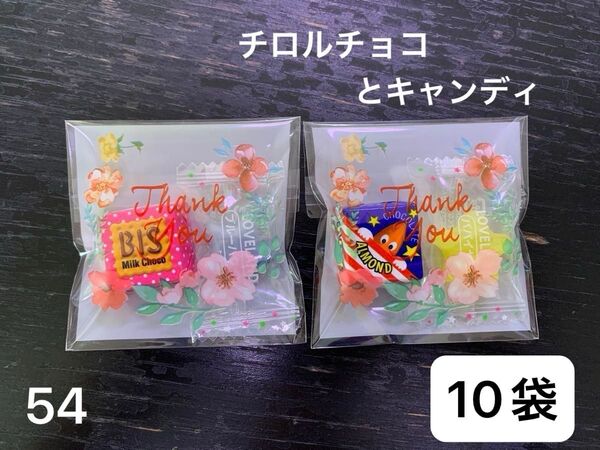 【54】プチギフト10袋 お菓子2個 夏祭り 子供会 チロルチョコ キャンディ