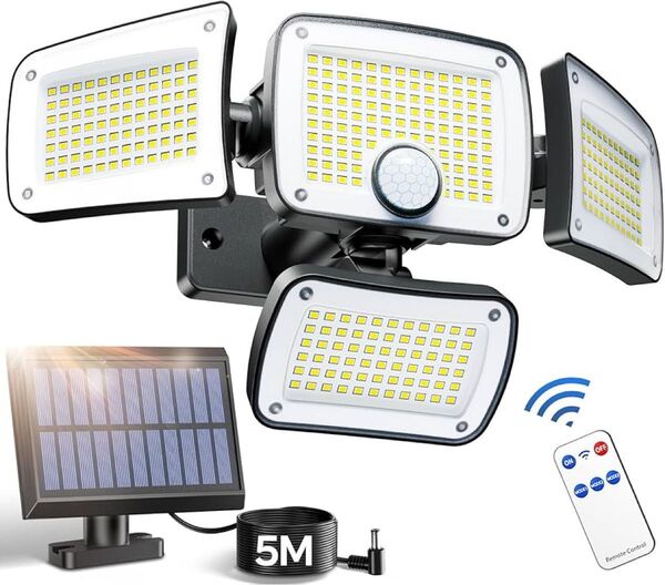 値下げ★ ソーラーライト 屋外 防水 分離型 センサーライト LED 人感センサー IP65防水自動点灯 防犯ライト