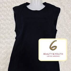 6(ROKU) ロク コットン カシミヤ サイドノースリーブ カットソー