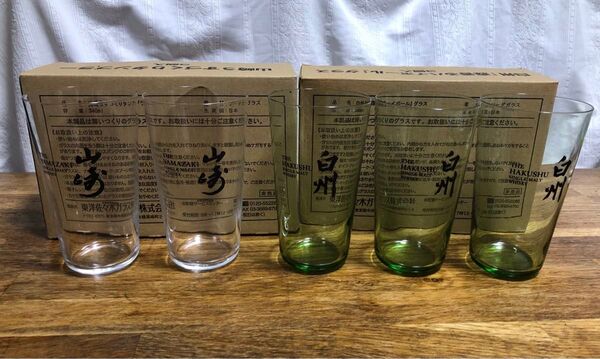 サントリー販促品 山崎 うすづくりタンブラー2個& 白州「森香るハイボール」グラス3個入 340ml 東洋佐々木ガラス 日本製