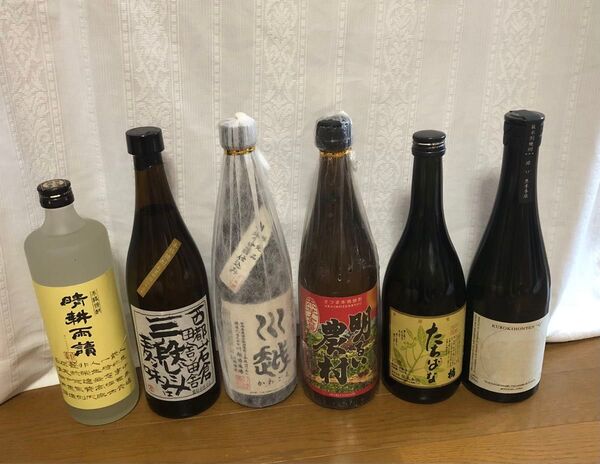 720ml焼酎6本セット 黒木本店 Q球 たちばな橘 明るい農村 岩倉酒造 三段しこみ 川越酒造 川越 佐多宗二商店 晴耕雨讀